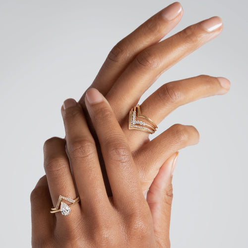 Chevron stacking bands by anna sheffield Yellow Gold, Rose Gold, White Gold