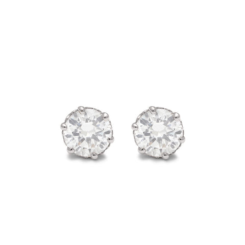 A pair of 0.60ct lab white diamond stud earrings set in an intricate basket in white gold., White Gold 6