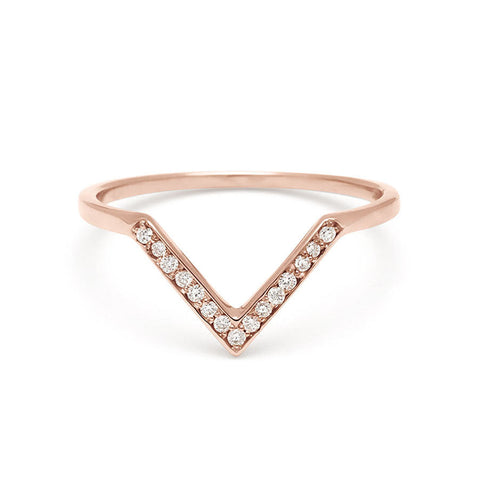 A band with 9 round white diamonds set in rose gold., Rose Gold 5