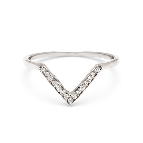 A band with 9 round white diamonds set in white gold., White Gold 6