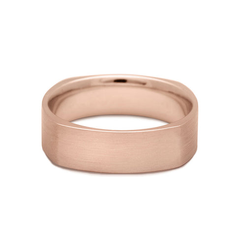 5mm Brushed Soft Rose Gold Square Band by Anna Sheffield 5