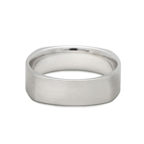 5mm Brushed Soft Square Band by Anna Sheffield. White Gold 4