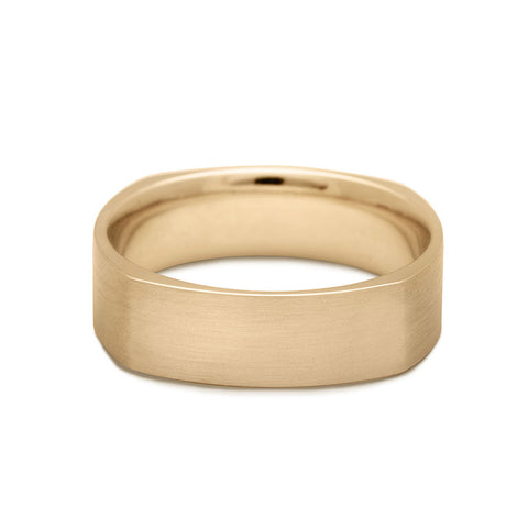 5mm Brushed Soft Square Band by Anna Sheffield. Yellow Gold