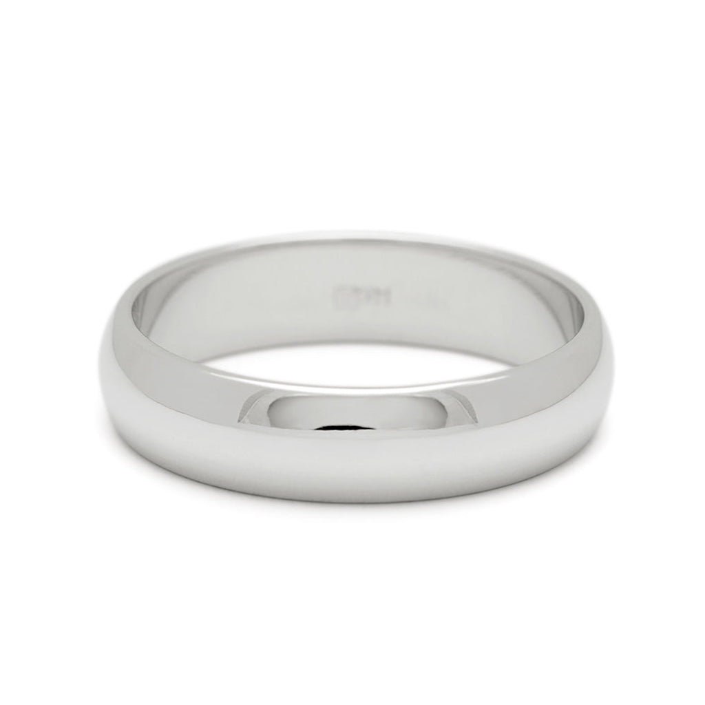 Classic Half Round band by Anna Sheffield. White Gold, Classic