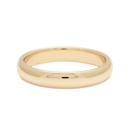 Half round band in 4mm, 14k yellow gold, classic