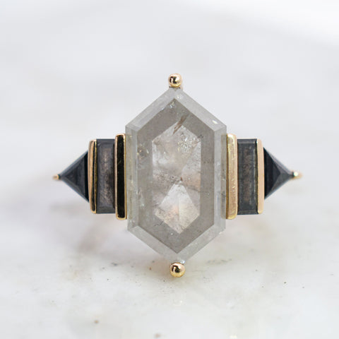 Grey Diamond Hex Theda Ring
