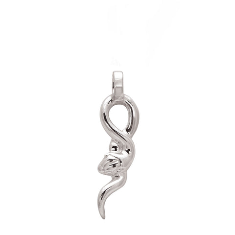 A medium sterling silver charm.
