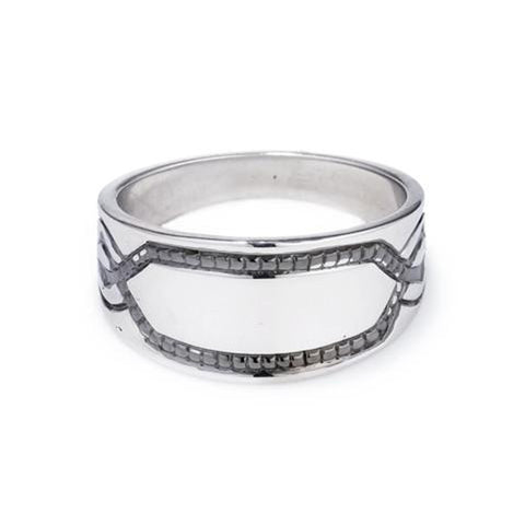 Cigar Band (Size 6.75) - Sterling Silver & White Diamond - Was <s> $550</s>
