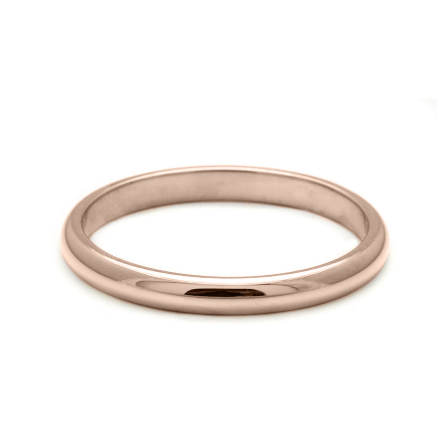 Classic Half Round Band - 14k Gold or Platinum