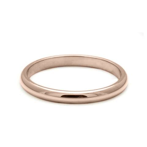 Classic Half Round Band - 14k Gold or Platinum 14