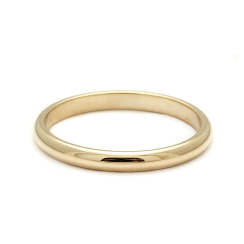 Classic Half Round Band - 14k Gold or Platinum 12
