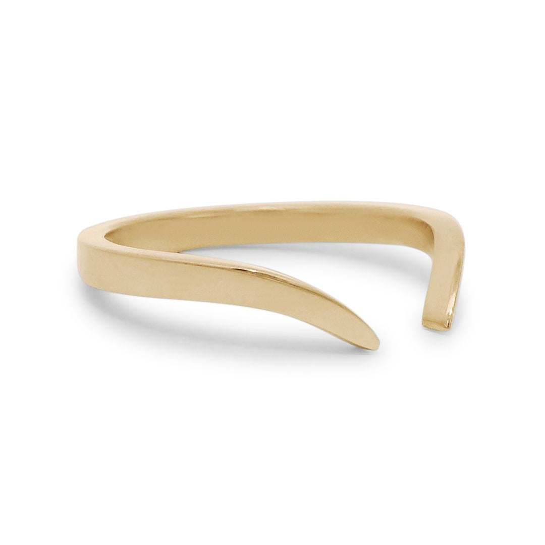 Side View of Solid Open Chrysalis Band - 14k Gold