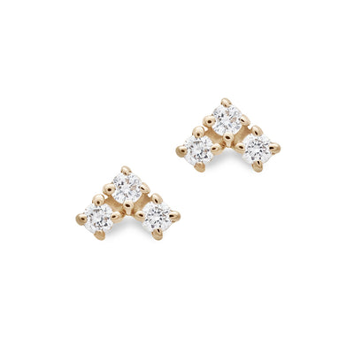 Bea Arrow Stud Earring - 14k Yellow Gold & White Diamond
