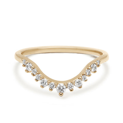 Celestine Curve Band  - 14k Gold & White Diamonds