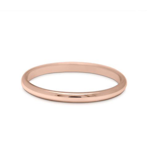 A 2mm classic round band set in rose gold., Rose Gold, Classic 3