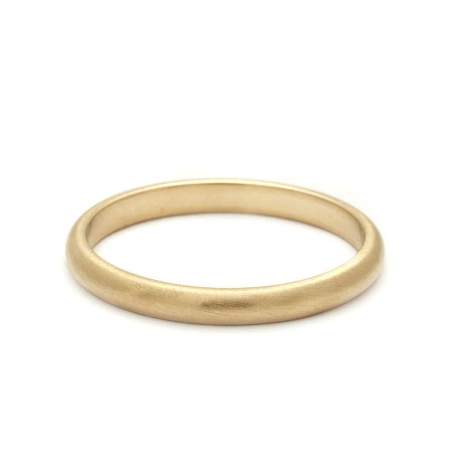 A 2mm classic round band with brushed finish set in yellow gold., Yellow Gold, Brushed