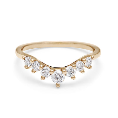 Cosmic Tiara Curve Band - 14k Gold & White Diamonds