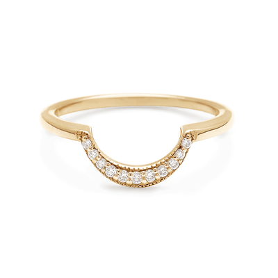 Crescent Band - 14k Gold & White Diamonds