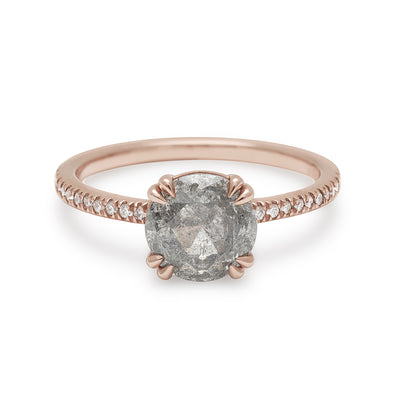Eleonore Delicate Pave Ring - Rose Gold & Grey Diamond (1.54ct)