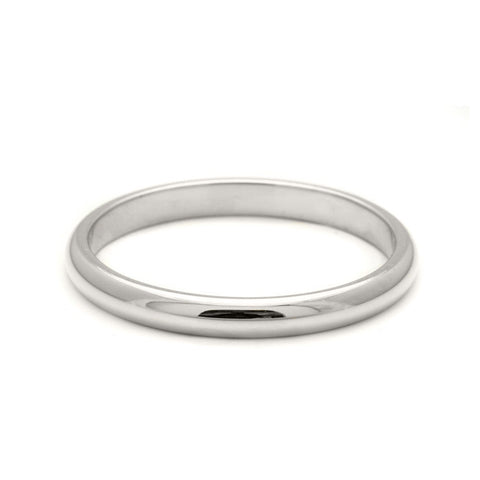 A 3mm classic round band set in white gold., White Gold, Classic 3