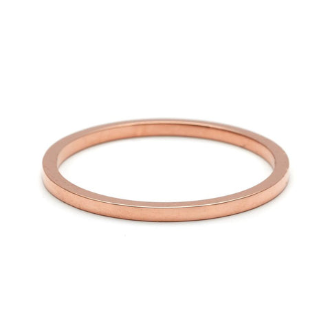 A 1.5mm flat band set in rose gold., Rose Gold 2