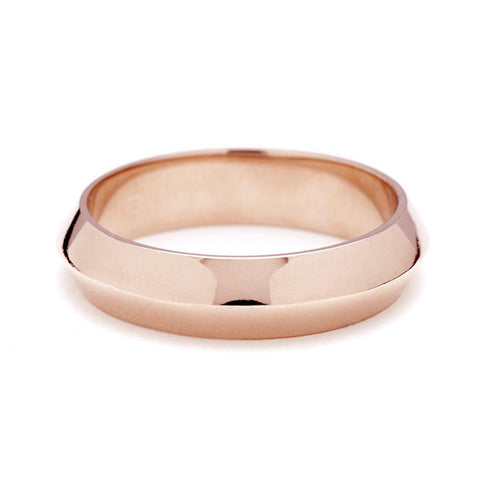 A 5mm knife edge band set in rose gold., Rose Gold 3